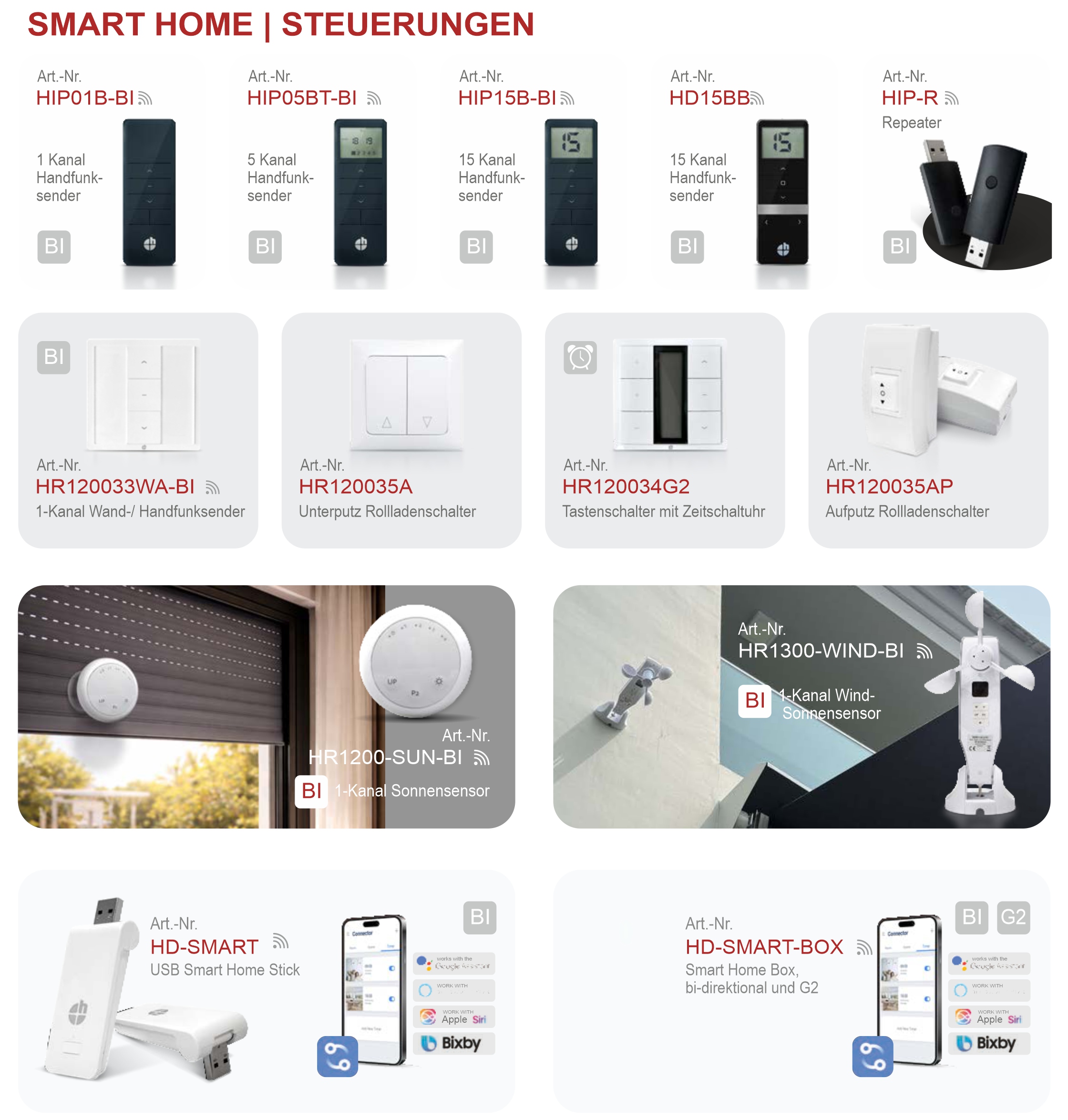 Smart-Home Steuerungen für Vorbaurollläden