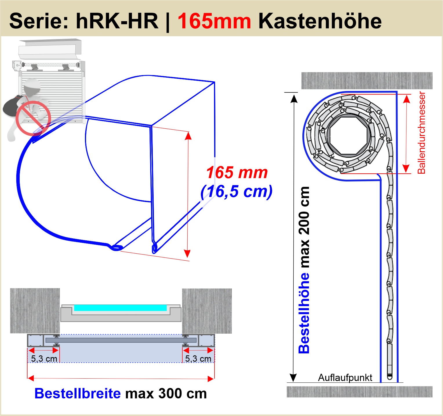 45° | 165mm Kasten